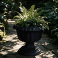 thumbnail image 5 of huayou Vintage European Pedestal Plastic Planter, Retro Fluted Urn Flower Pot for Hydroponic Greenery Patio Garden Home Decoration, 5 of 6