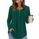 thumbnail image 5 of Camisas de Larga para Mujer, Conjuntos de Otoño, Cuello Redondo, Túnicas Casuales, Blusas de Moda, Ropa de Moda. Verde Oscuro M, 5 of 6