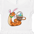 thumbnail image 4 of Inktastic Easter Cute Snake with Basket and Bunny Ears Girls Toddler Dress, 4 of 5