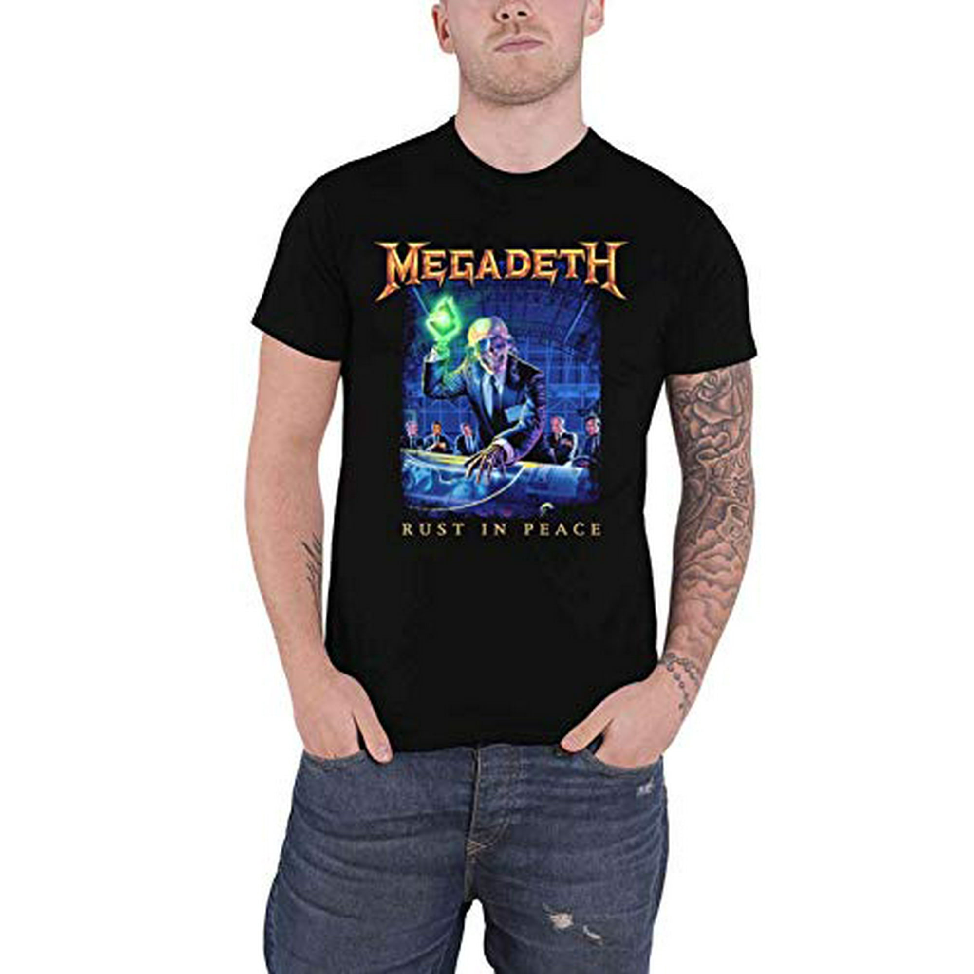 Megadeth T Shirt Rust In Peace Tracklist Band Logo Official