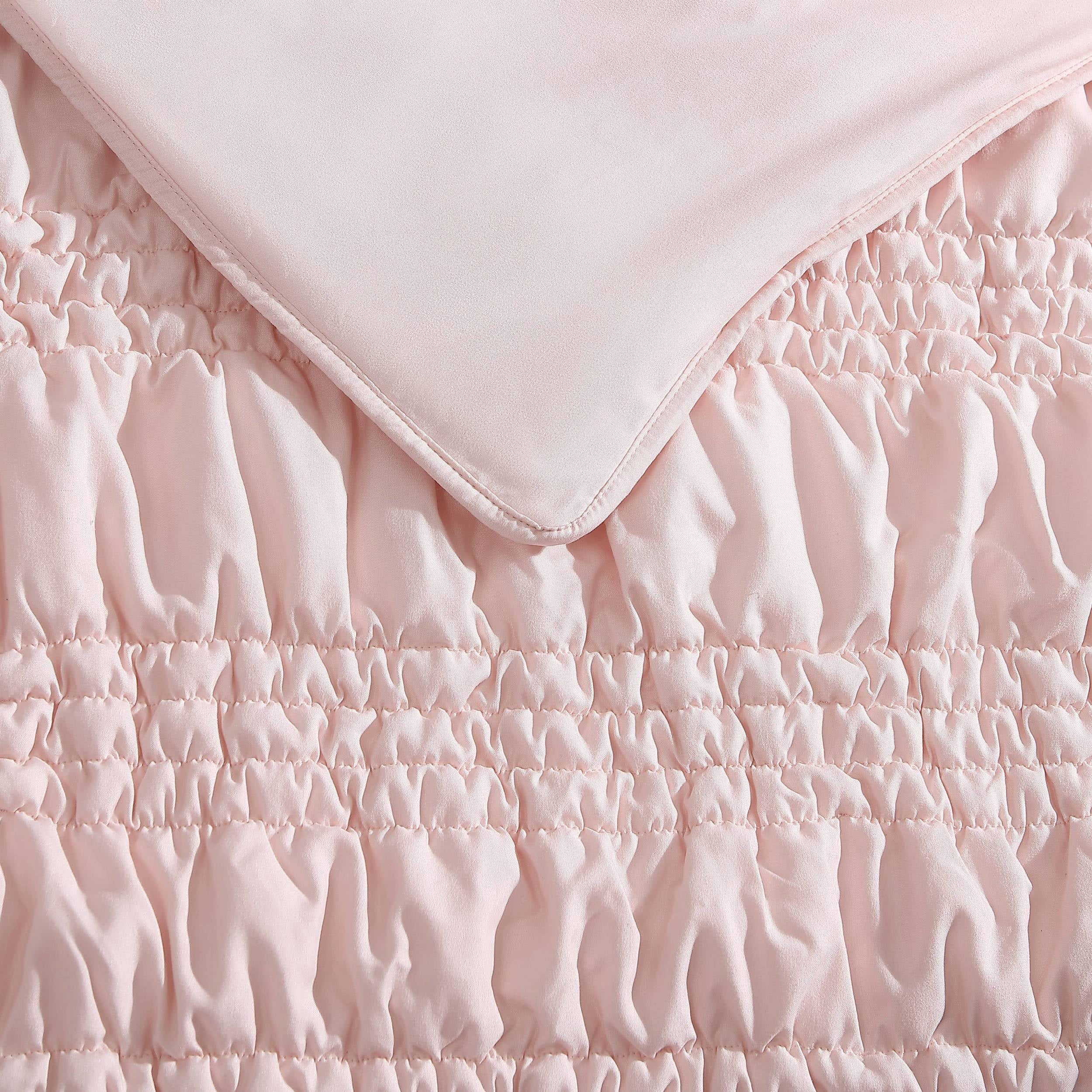 Poppy & Fritz Scrunch Stripe Pink Full/Queen Quilt Set