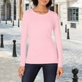 thumbnail image 2 of Long Sleeve Shirts for Women Womens Tops Women's Classic Fit Long Sleeve Crew Neck Solid Color Long Sleeved Base T Shirt, 2 of 6