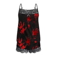 thumbnail image 5 of ZToonmas Women Halloween Print 2 Piece Pajama Set Lace Trim Cami Top and Shorts Soft Ladies Sleepwear Loungewear, 5 of 5