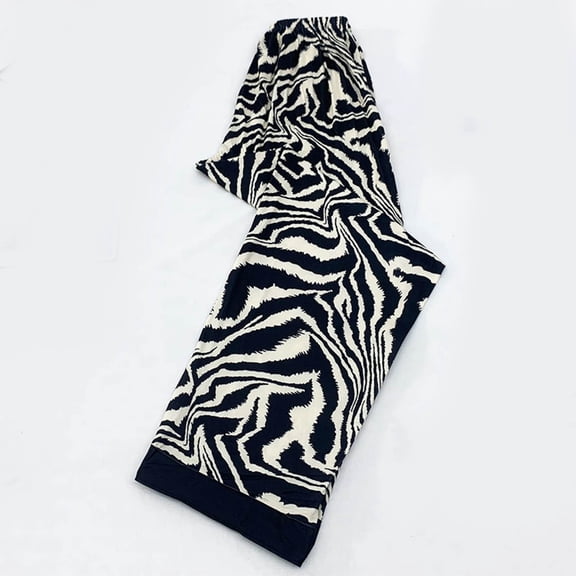 YHAJDS Womens Pajama Set Print Elastic Waist 7/8 Pants Lounge Wear Bottoms Home Pants