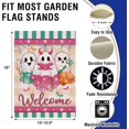 thumbnail image 2 of Welcome Halloween Ghost Small Decorative Garden Flag, Spooky Stripes Colorful Yard Lawn Outside Decor, Funny Spider Web Bat Burlap Outdoor Home Decoration Double Sided 12 x 18, 2 of 6