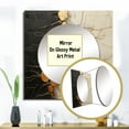 thumbnail image 3 of Designart "Adorned Gold and Black Pottery IV" abstract spirals White Large Square Mirror - Square Bedroom Mirror Printed Wall Decor - Modern Square Printed Wall Mirror Art, 3 of 5