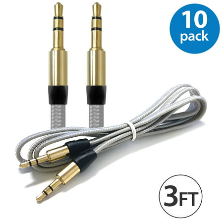 10x Afflux 3.5mm AUX AUXILIARY Cable Male Male Stereo Audio Cord For Android Samsung iPhone iPad iPod PC Computer Laptop Tablet Speaker Home Car System Handheld Game Headset High Quality (Top Ten Best Speakers)