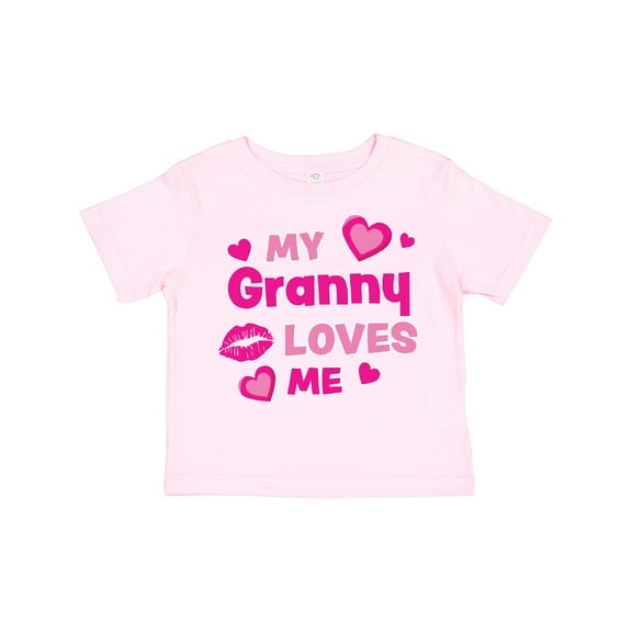 Inktastic Valentine's Day My Granny Loves Me Hearts and Lips Boys or Girls Toddler T-Shirt