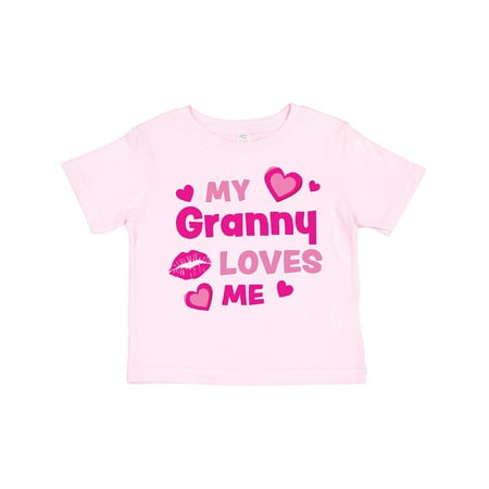 

Inktastic Valentine s Day My Granny Loves Me Hearts and Lips Gift Toddler Boy or Toddler Girl T-Shirt