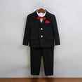 thumbnail image 5 of Boy's Formal Suit 6 Piece Set Slim Fit Kids Tuxedo Suits for Wedding Teen Toddler Boy Dress Suit Outfit Black 9-10 Years, 5 of 7