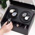 thumbnail image 5 of MONIPA Automatic Rotation Watch Winder 4+6 Carbon Fiber Watch Display Box Case Storage Organizer 2 Motor Black, 5 of 10