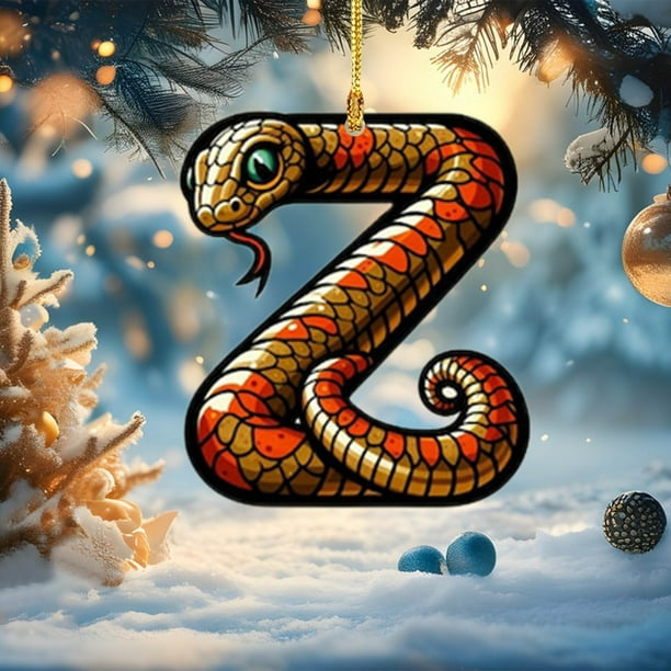 Adornos navideños colgantes, árbol de Navidad acrílico 2D, 26 letras, regalo decorativo, fiesta familiar, decoración colgante, jardín, Navidad, Halloween.