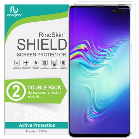 Id Screen - (2-Pack) RinoGear for Galaxy S10 5G Screen Protector (NOT Fit for Non-5G Galaxy S10 & S10 Plus version) (Fingerprint ID Compatible) Screen Protector for Galaxy S10 5G Accessory Clear Film