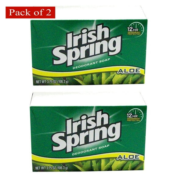 Irish Spring Savon en Barre Aloe 120g (Lot de 2)
