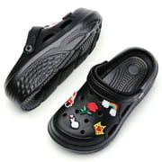 CERYTHRINA Womens Platform Clogs 2 in High Heels Mules Gardener Platform with Casual Clogs Black 38