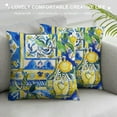 thumbnail image 3 of Creowell  Silk Fabric Satin Pillow Covers Home Decor Cushion Cover Outdoor Waterproof Lemon Flowers Leaves Pillow Coversmodern Cushion Cover GeometricWhite Blue Yellow  Multi-Size, 3 of 5