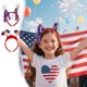 thumbnail image 1 of Cinta Patriótica | Diseño de Estrella con Bandera de EE. UU. | Accesorio para el Cabello en Rojo, Blanco y Azul para el Día de la Independencia | Plástico Envuelto en Tela Elástica | Cómodo, 1 of 6