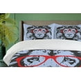 thumbnail image 4 of Ambesonne Animal Duvet Cover Set, Lion and Hipster Glasses, 2-Calking, Blue Black Red, 4 of 7