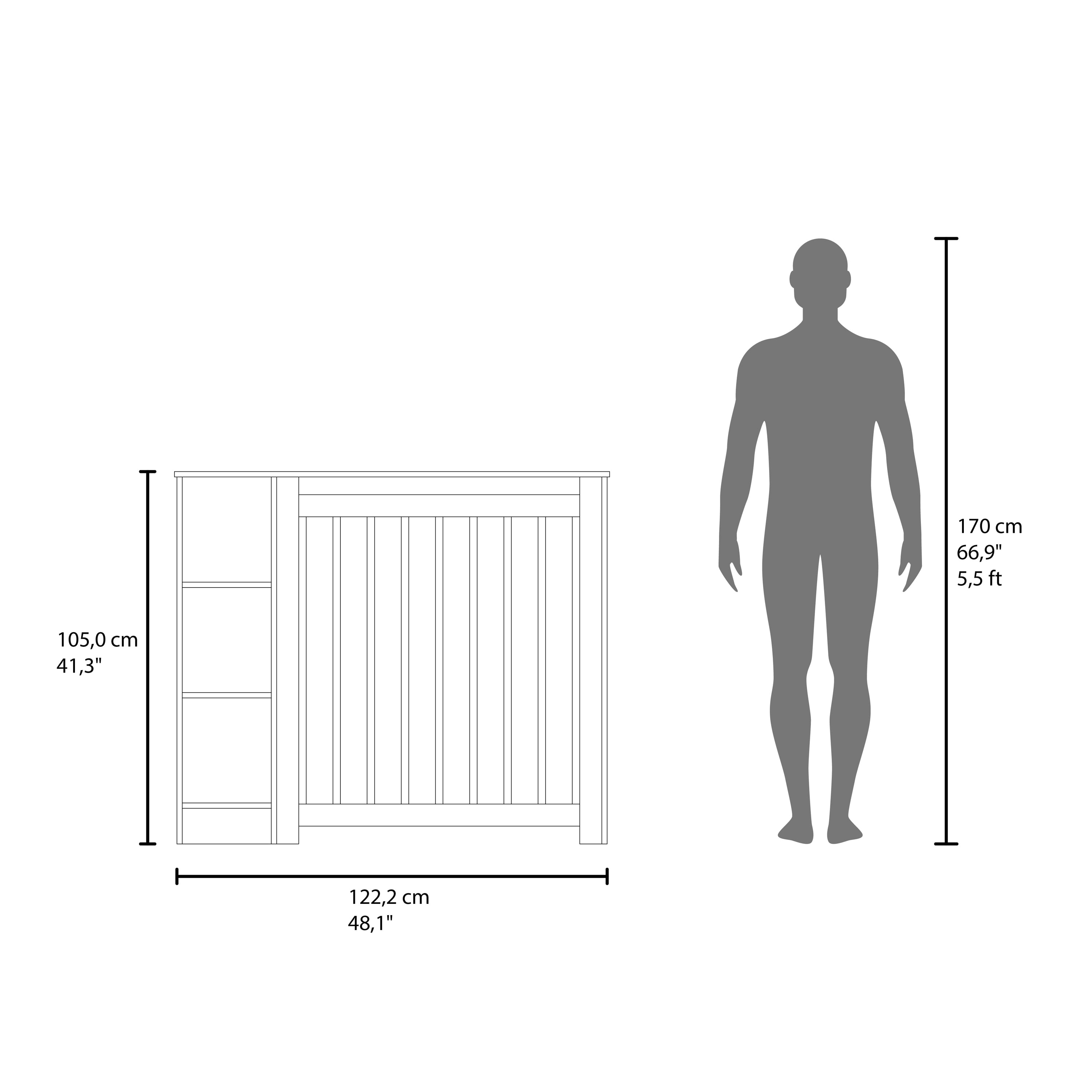 Radiator Cover with Slatted Frame and 3 Shelves, Decorative Heater Cover, Modern Furniture Accent for Living Rooms, Hallways, and Bedrooms