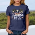 thumbnail image 5 of idosla 250 Anniversary USA Shirt Women's Retro Statue of Liberty 250Th T-Shirt Casual Flag Patriotic Shirt (Navy, 3XL), 5 of 8