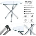 thumbnail image 4 of 36" Round Glass Dining Room Table with Glass Top and Chrome Legs for Kitchen and Dining, Modern Compact Round Dinner Table for Apartment Small Spaces (Silver), 4 of 10
