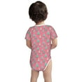 thumbnail image 3 of Xecao Pastel Christmas Trees on Pink Pattern Baby Climbing Bodysuit Short Sleeve Onesie Unisex 0-12 Months Baby Shirt Newborn Outfits Crotch snap design-6 Months, 3 of 6