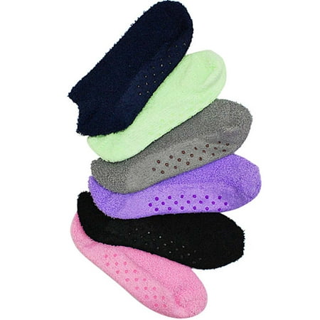 Soft & Cozy Non-Slip 6-Pack Ankle Footie Slipper Socks