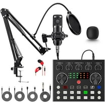 BM-800 Podcast Equipment Bundl with V8X Live Sound Card,Recording Studio Equipment for Live Streaming, Broadcasting with Phone/PC/Laptop