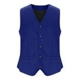 thumbnail image 5 of Nmnitkp Men's V-Neck Suit Vests Slim Fit Casual Business Formal Herringbone Tweed Wool Waistcoat Wedding Groomsmen Suit Vest, 5 of 6
