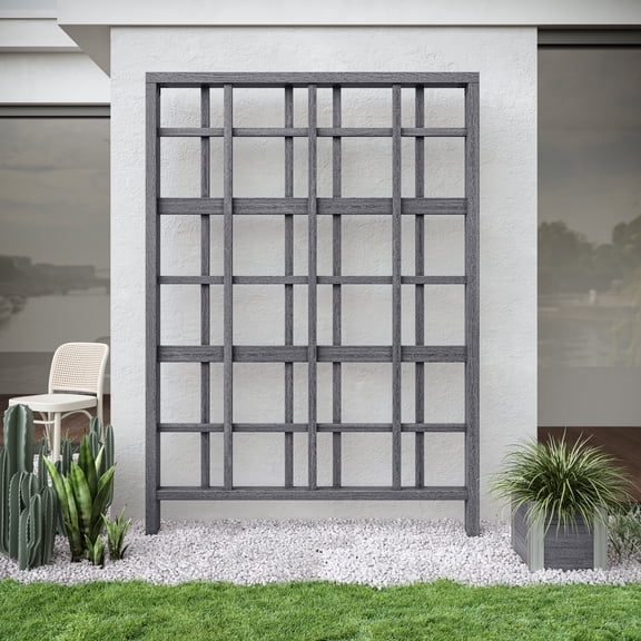 Vita Urbana 60 in L x 84 in H Modern Vinyl Trellis, Slate Gray, VT17631
