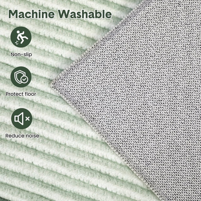 Modern Abstract Runner Rug 2x6 Washable Hallway Runner Rug, Non Slip Non-Shedding Soft Floor Carpet, Low-Pile Minimalist Bordered Runner for Bedside Laundry Bathroom, Green