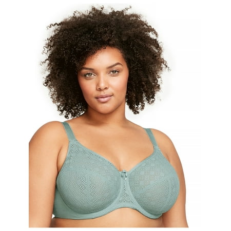 

Glamorise Full Figure Plus Size Lace Comfort WonderWire Bra Underwire #9855
