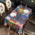 thumbnail image 4 of Boho Bohemia Flower Rectangle Tablecloth 60"x120",Waterproof Polyester Rectangle Table Cloth, Wipeable Spillproof Polyester Tablecloth for Dining, Camping, Indoor and Outdoor, 4 of 6