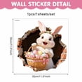 thumbnail image 3 of pdqouc 11.81 Inch 3D Easter Bunny Wall Sticker, Funny Breakthrough Design, Cute Spring Decor for Bathroom, Home & Festival Scene, 3 of 9