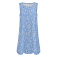 thumbnail image 4 of Women's Floral Print Sleeveless Midi Dress Crew Neck A-Line Casual Swing Dress, 4 of 7