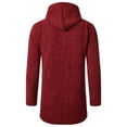 thumbnail image 4 of DHFJKG Mens Zip Up Hooded Sweater Jackets With Thick Fuzzy Lining Mediun Length Solid Color Warm Cardigan Knitted Hoodies Coat Comfort Outerwear, 4 of 4
