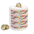 thumbnail image 2 of Fish Piggy Bank, Coral Reef Scallop Shells Fish Sea Plants Polyp Murky Nautical Maritime Life, Ceramic Coin Bank Money Box for Cash Saving, 3.6" X 3.2", Multicolor, by Ambesonne, 2 of 4