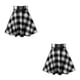 thumbnail image 4 of Minnieouse corta a cuadros para mujer, plisada a cuadros con parte inferior oscilante, faldas de primavera y otoño, ropa de discoteca, vestido Negro SG 2Conjunto, 4 of 6