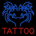 thumbnail image 1 of Blue Tattoo Logo LED Neon Sign 24" Tall x 24" Wide - inches Black Square Cut Acrylic Backing, with Dimmer - Premium built indoor Sign for Storefront, Store interior, Workshop, Studio., 1 of 7