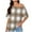 Khaki womens tops, variant on One Shoulder Plaid Color Block Shirts for Women Short Sleeve Loose Fit Summer Tops Round Neck Casual Comfy Dressy Blouse Wine,XXL