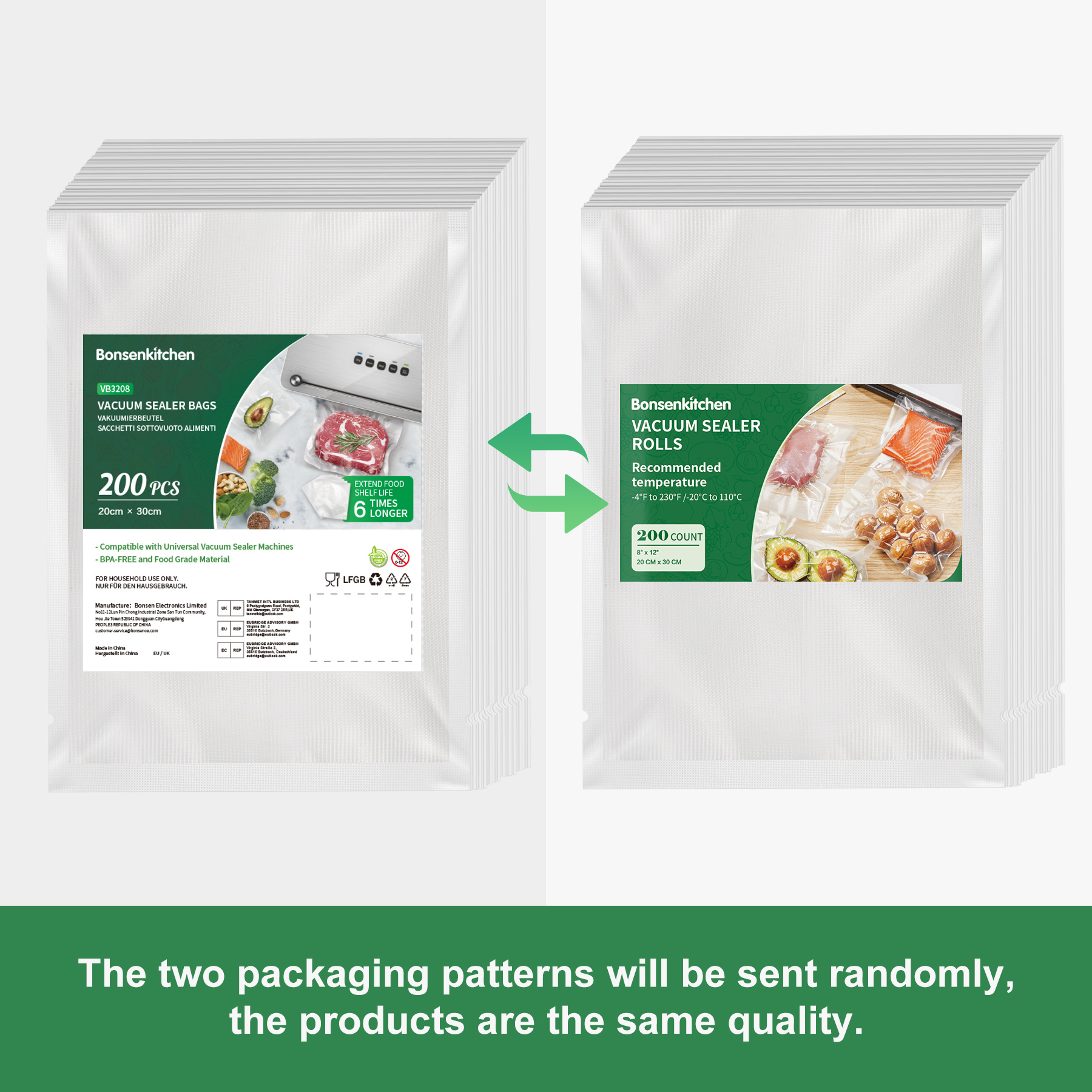 Bonsenkitchen Vacuum Seal Bags, 8" x 12", 200-Count photo 6