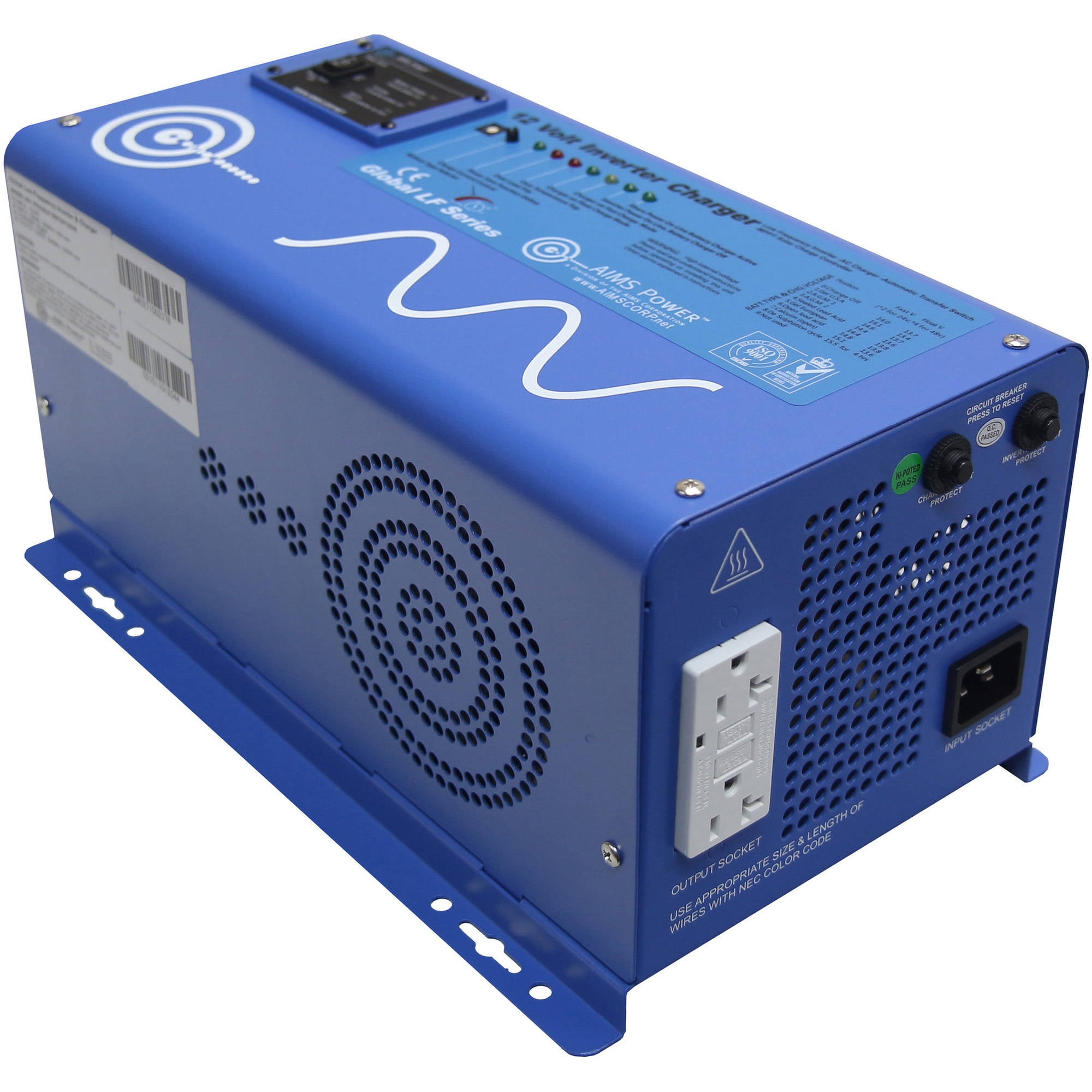 AIMS Power  1500W 12  Volt  Pure Sine Inverter  Charger 