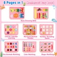 thumbnail image 4 of KiddiTouch Busy Sensory Board, Toddler Travel Toys Busy Book Educational Learning Activities for Motor Skills, Pink Unicorn Birthday Gifts for Girls 1-4 Year Old, 4 of 8