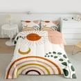thumbnail image 2 of Homewish Boho Geometric Aesthetic Full Size Comforter Sets,Abstract Stripes Circles Bedding Comforter Set,Cartoon Moon Sun Bedding Sets For Girl,Breathable Home Decor Reversible,3-Piece, 2 of 8