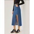 thumbnail image 6 of Denim Midi Skirt with Slit, 6 of 8