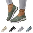 thumbnail image 2 of Women's Butterfly Embroidered Loafers Breathable Knitted Mesh Slip-on Loafers Lightweight Comfortable Casual Sneakers Orthopedic Walking Shoes with Arch Support, 2 of 6