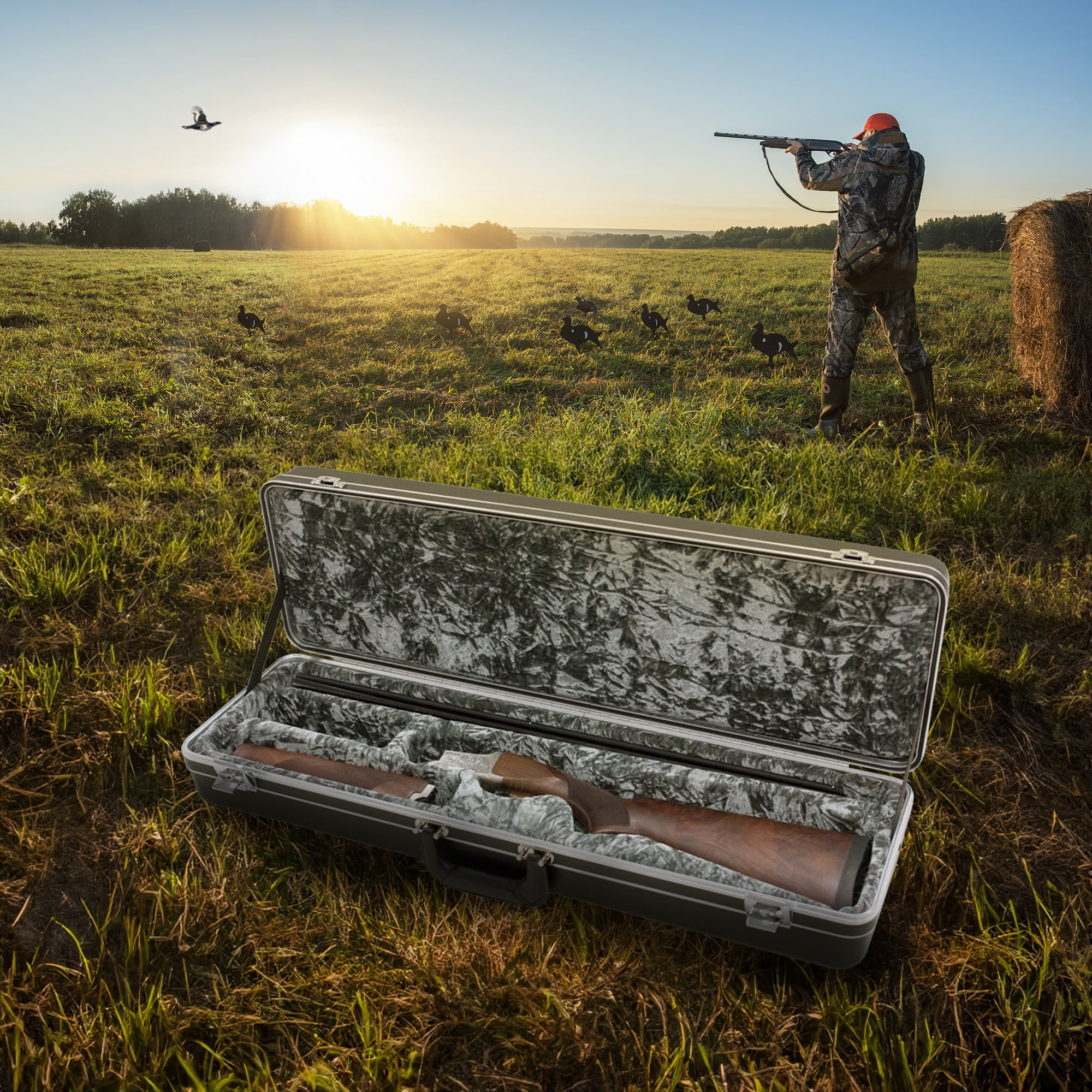 SKB STANDARD BREAKDOWN SHOTGUN CASE W/ALUM VALANCE CONTOURED POLY