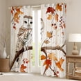 thumbnail image 2 of Manfei Wild Owl Curtains and Drapes,Autumn Maples Black Out Curtains,Hello Fall Curtains Pack of 2 (52x63 Each) For Boys,Microfiber Bedroom Decor, 2 of 6