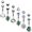 Set A, variant on BodyJ4You 6PCS Belly Button Rings 6 Replacement Balls 14G Black Steel Aurora CZ Navel Body Jewelry