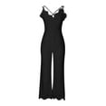 thumbnail image 5 of Edvintorg Embroidery Jumpsuit Women Summer Casual Sexy Sleeveless Solid Color Bandage Wide Leg Pants Jumpsuits Elegant formal Jumpsuits, 5 of 7